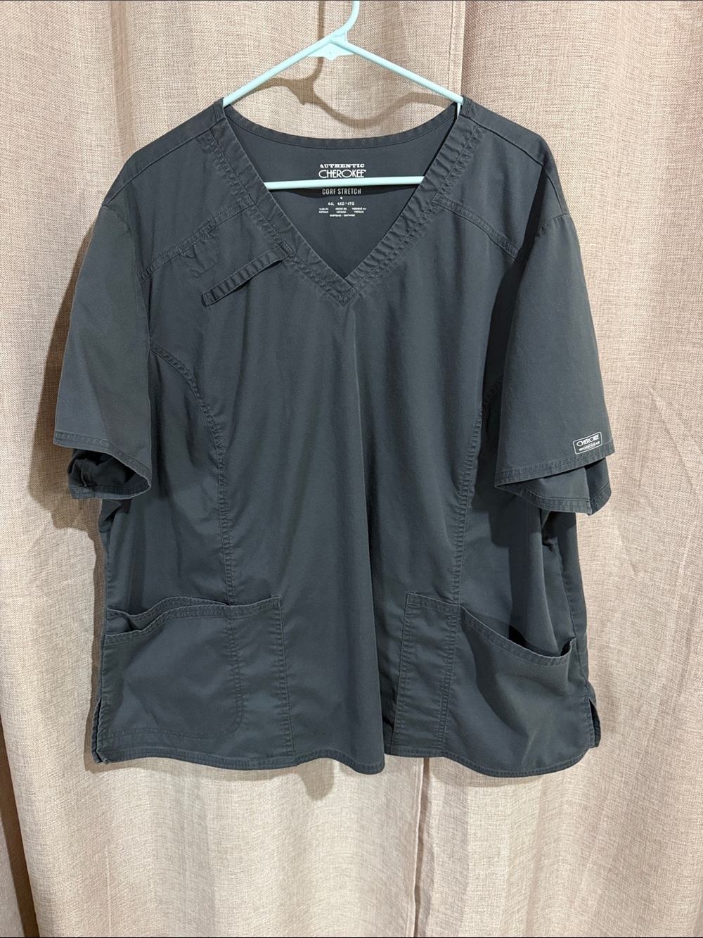 Cherokee Gray V-Neck Scrub Top